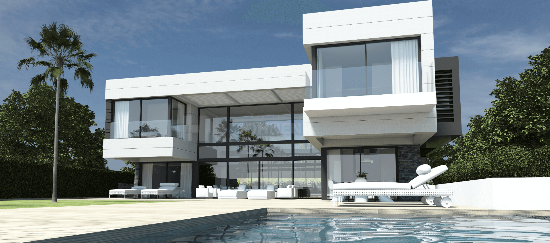 Superb new contemporary style luxury Villa with Golf views