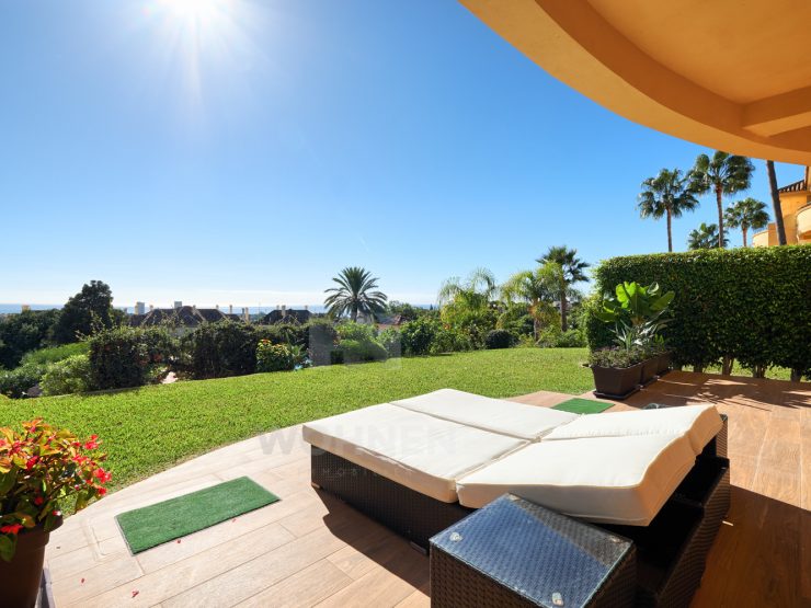 Ground floor apartment south facing with beautiful views to the Coast and the Mediterranean