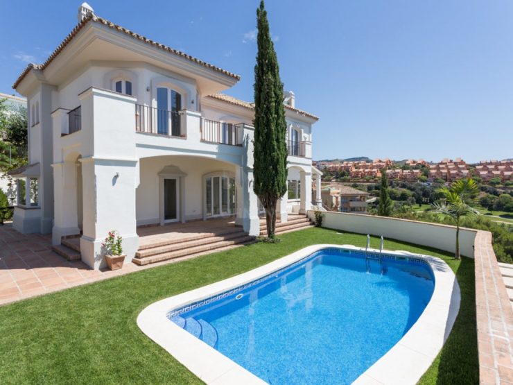 Mediterranean-style villa with amazing sea views overlooks the golf course