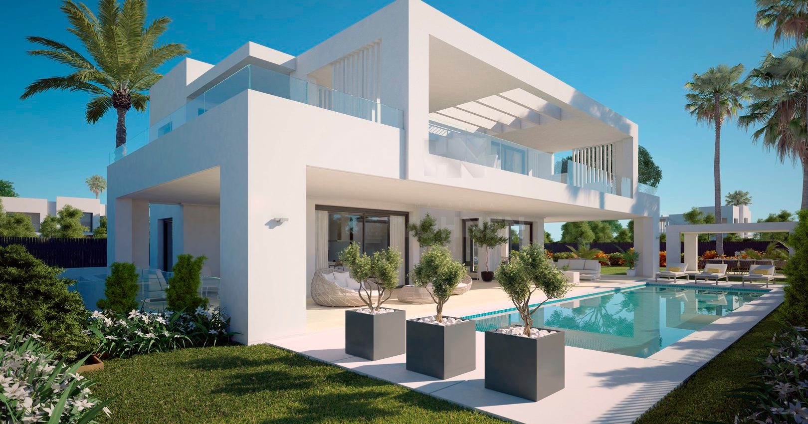 New contemporary villas with sea and mountain views