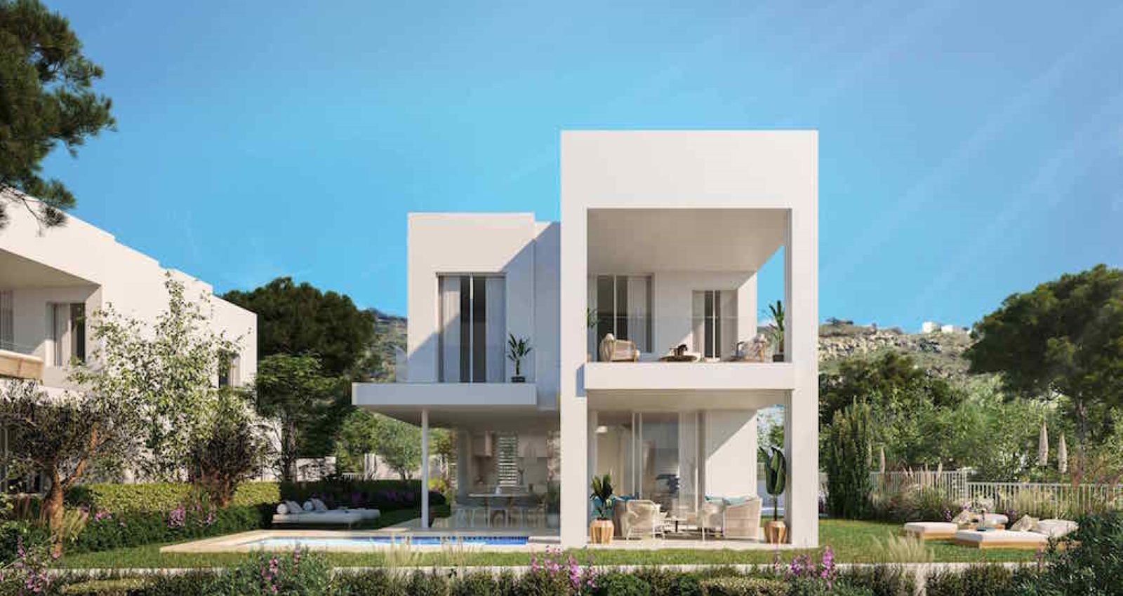 Modern villas with panoramic sea views