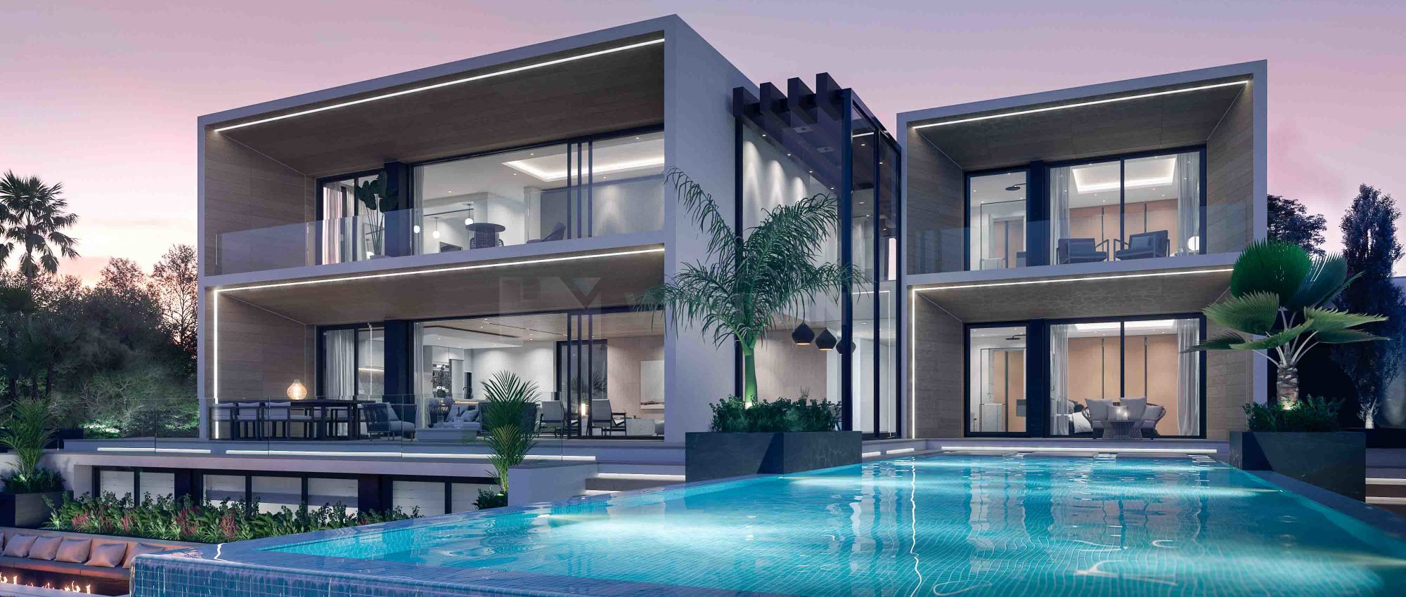 Contemporary style villa with sea views