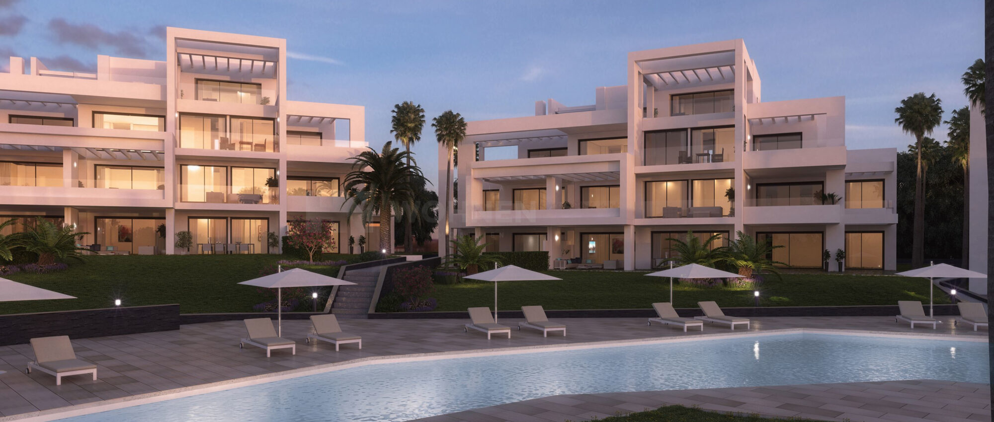 Contemporary brand new duplex penthouse in frontline golf