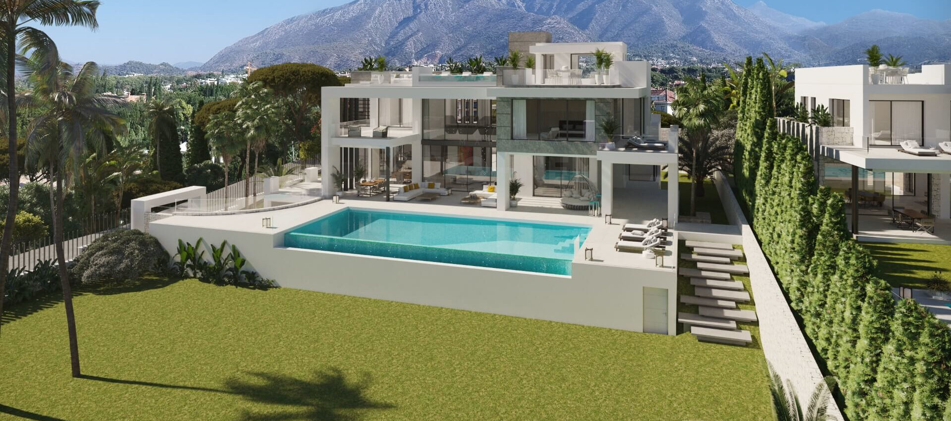 Luxury south facing villa in the Golden Mile of Marbella