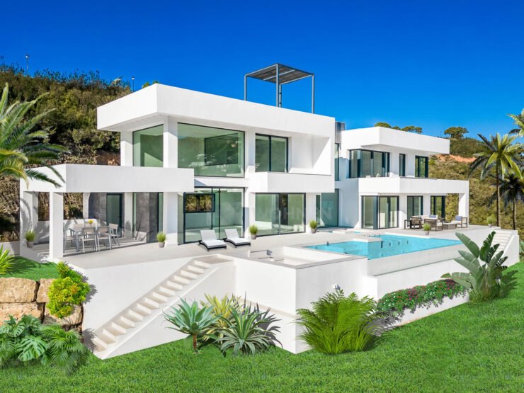 New modern villa under construction with stunning open views