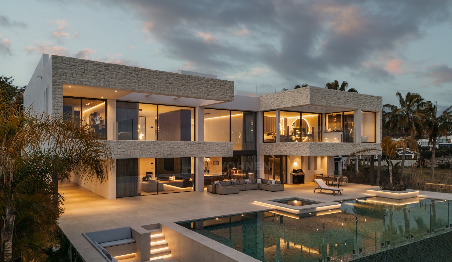 Modern luxury villa with panoramic golf and sea views